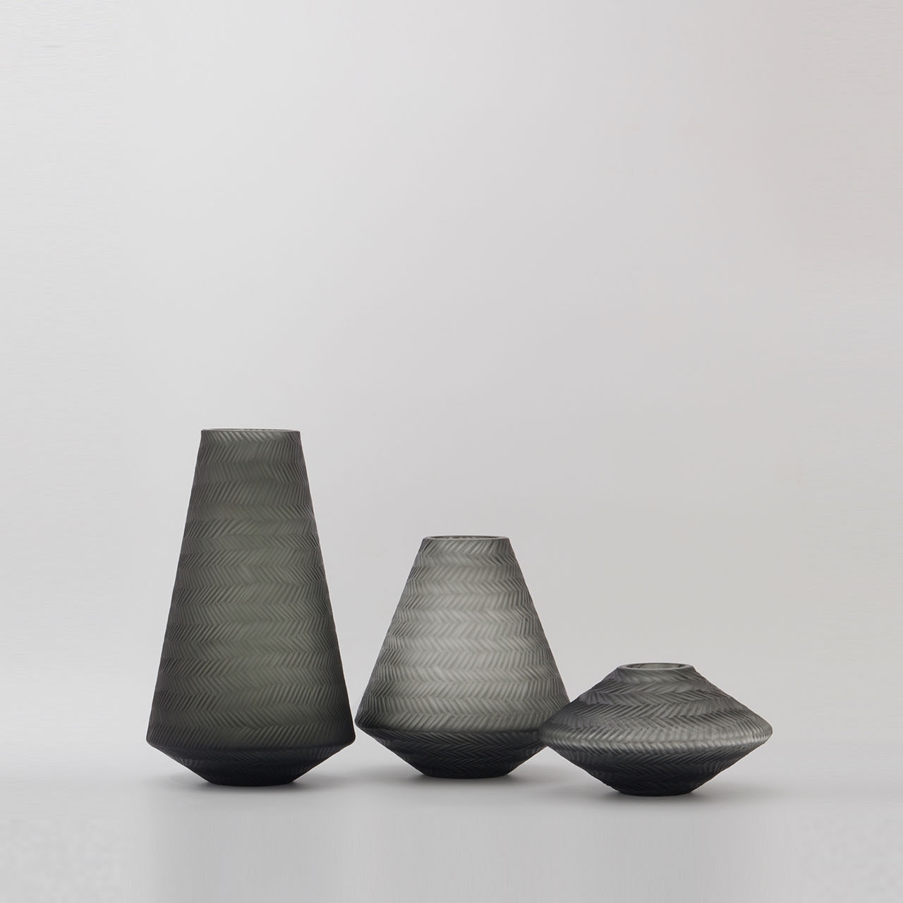 Cone Knit Vases Smoke