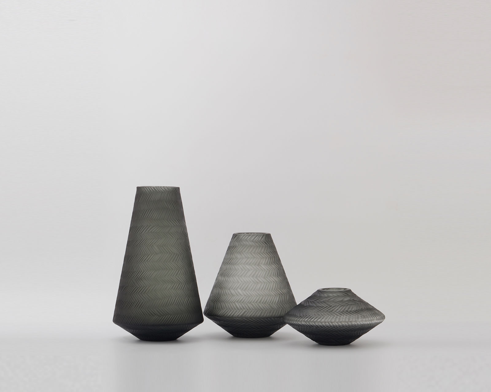 Cone Knit Vases Smoke