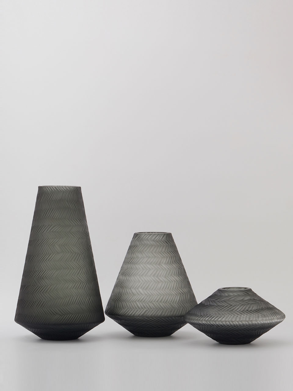 Cone Knit Vases Smoke