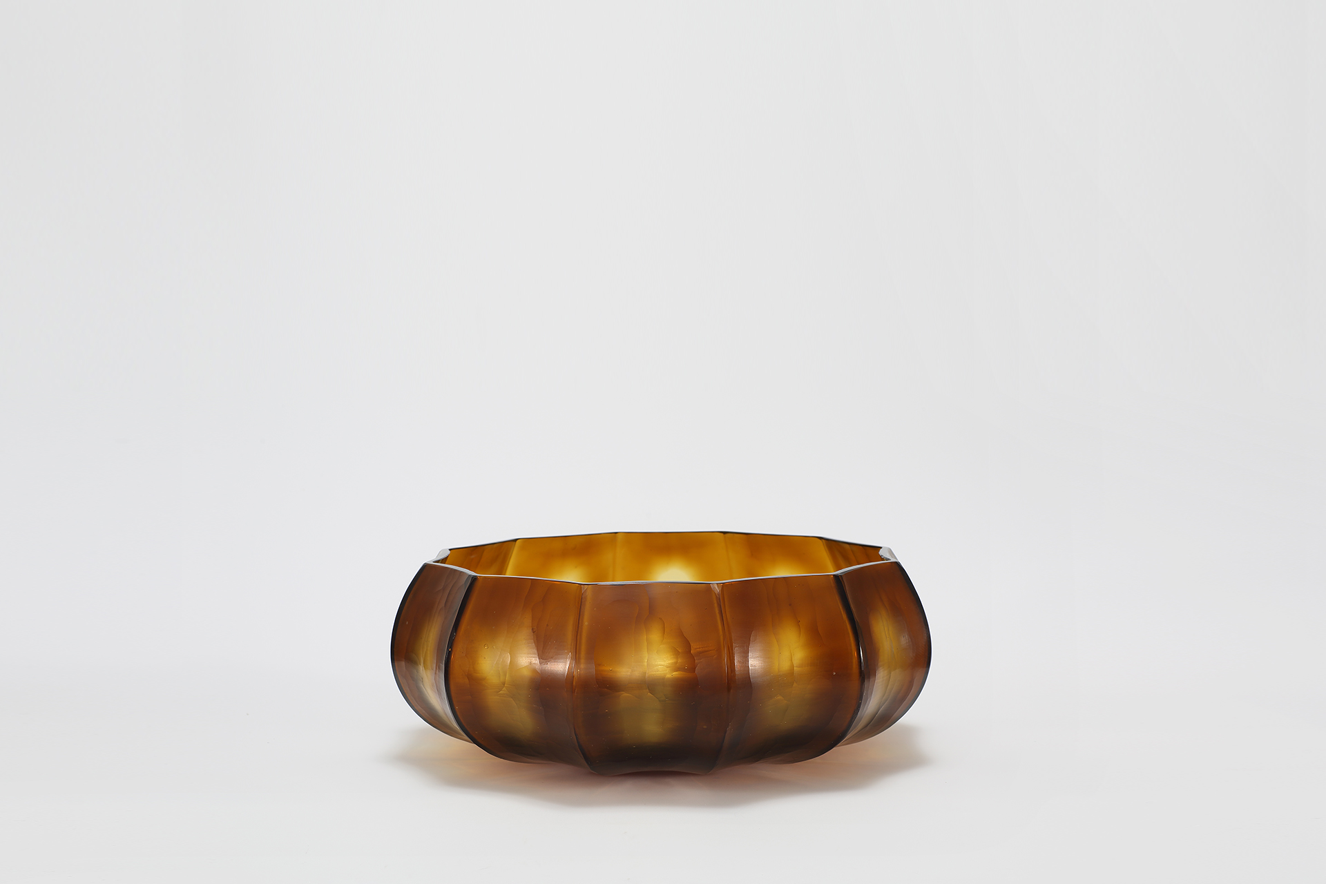 Lotus Bowl Mouth blown, hand etched and hand finished glass bowl