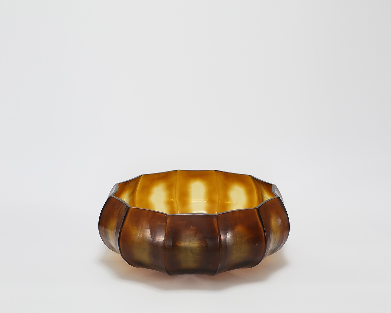 Lotus Bowl Mouth blown, hand etched and hand finished glass bowl