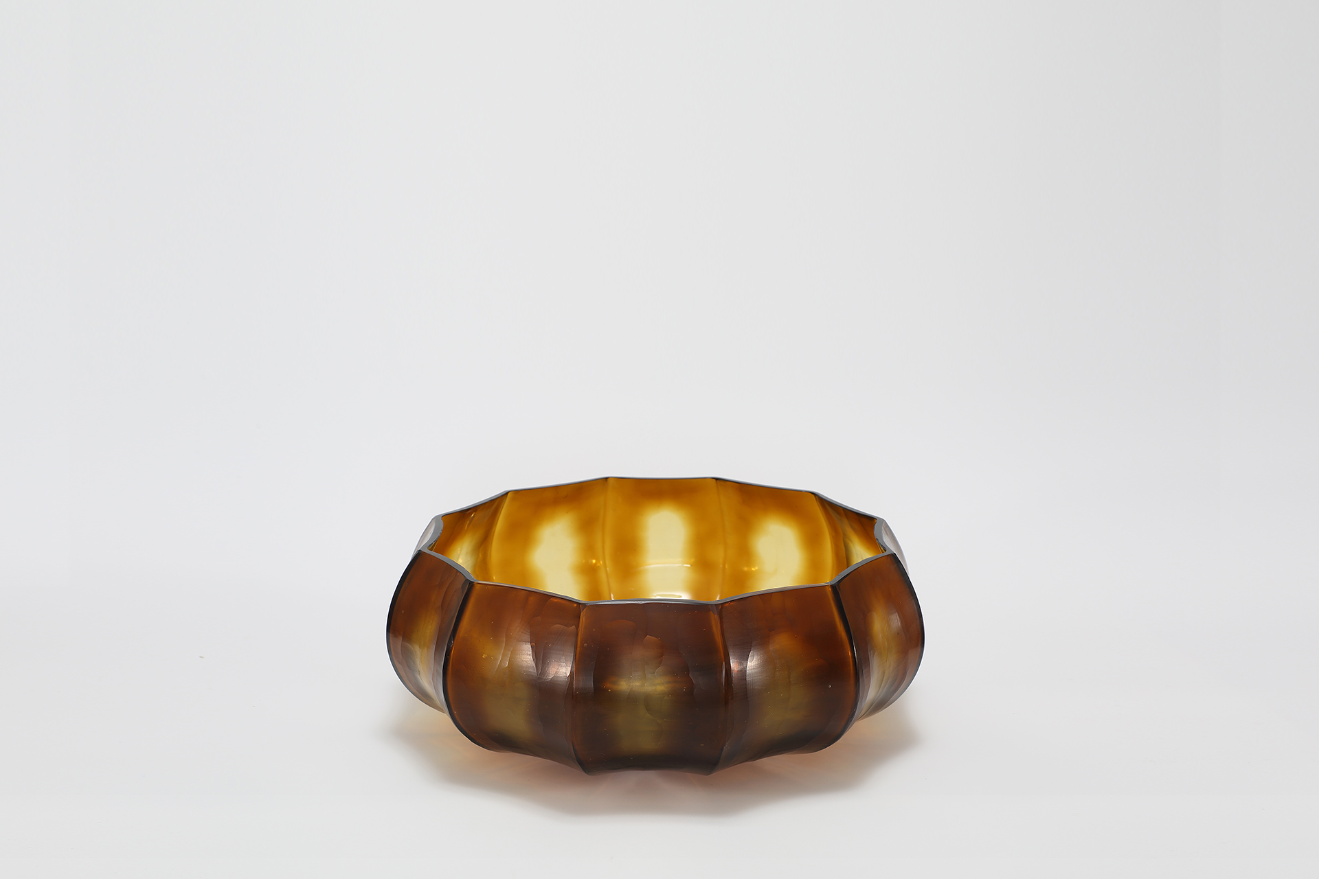 Lotus Bowl Mouth blown, hand etched and hand finished glass bowl