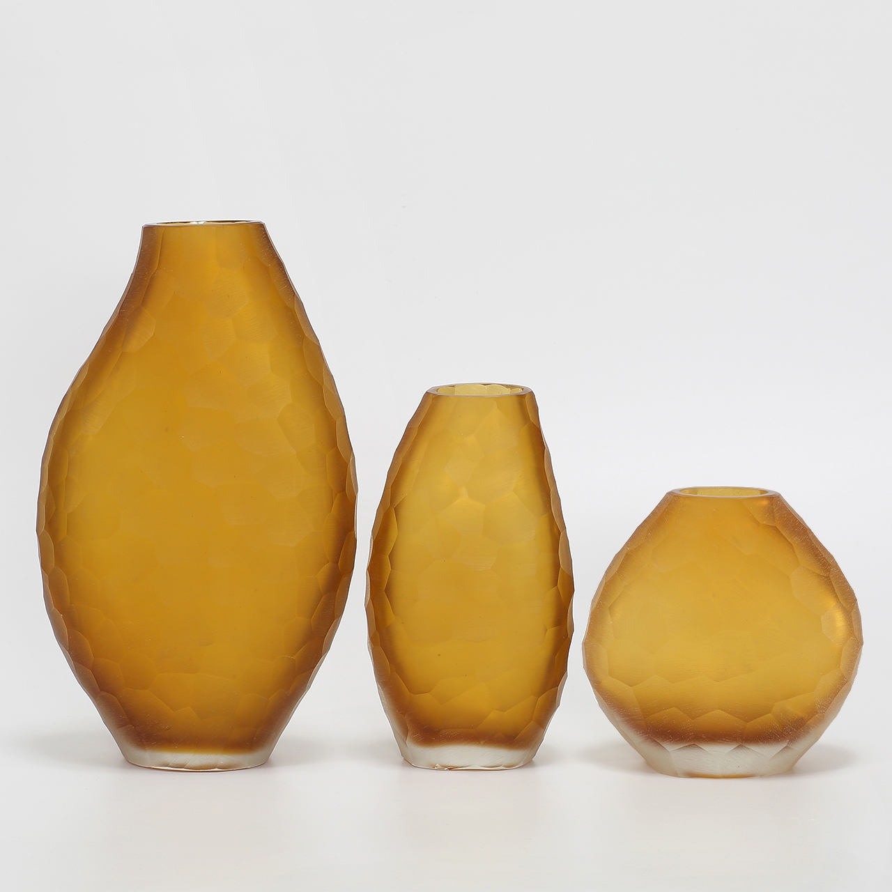 Calista Vase blown, hand etched and hand finished glass bowl