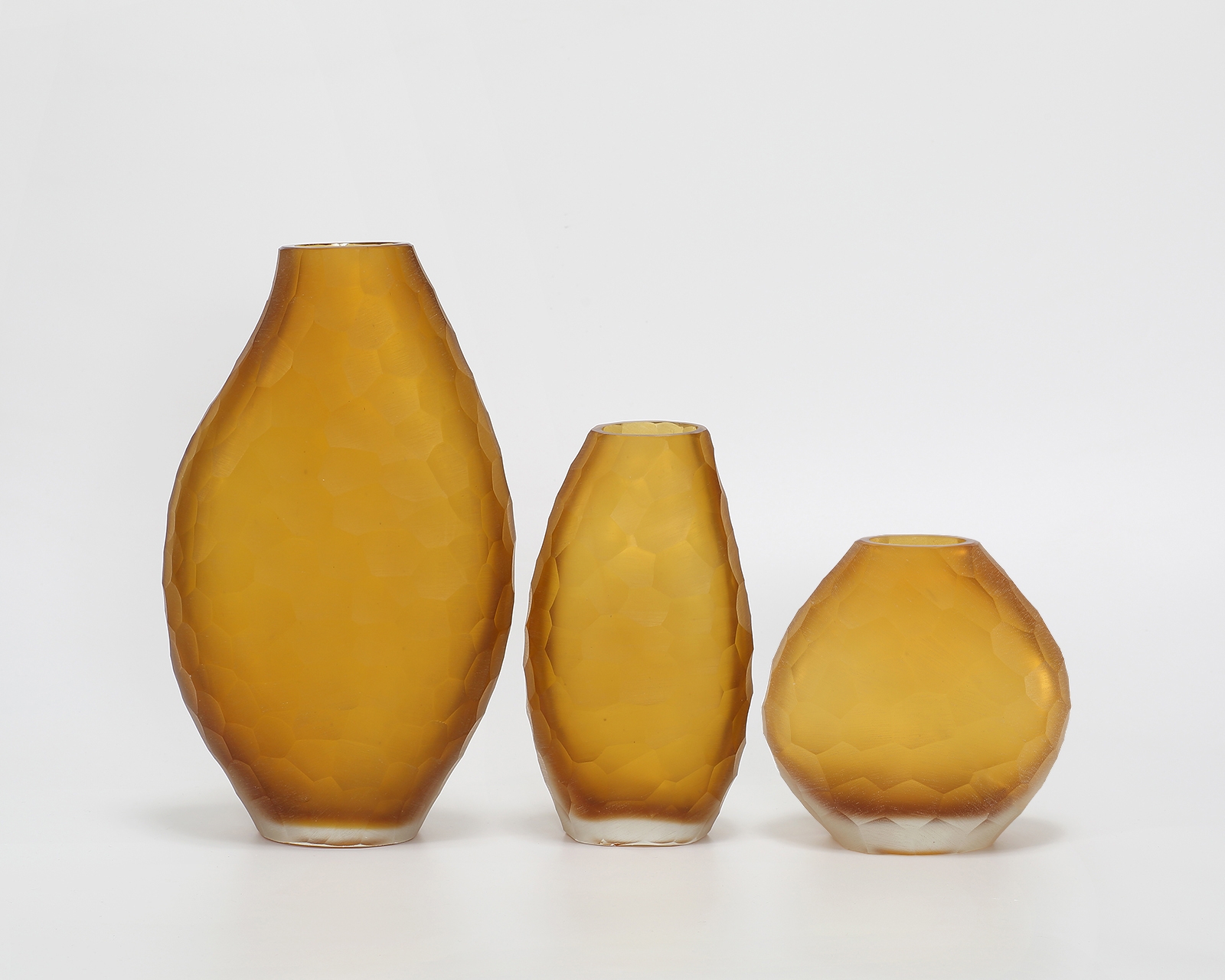 Calista Vase blown, hand etched and hand finished glass bowl