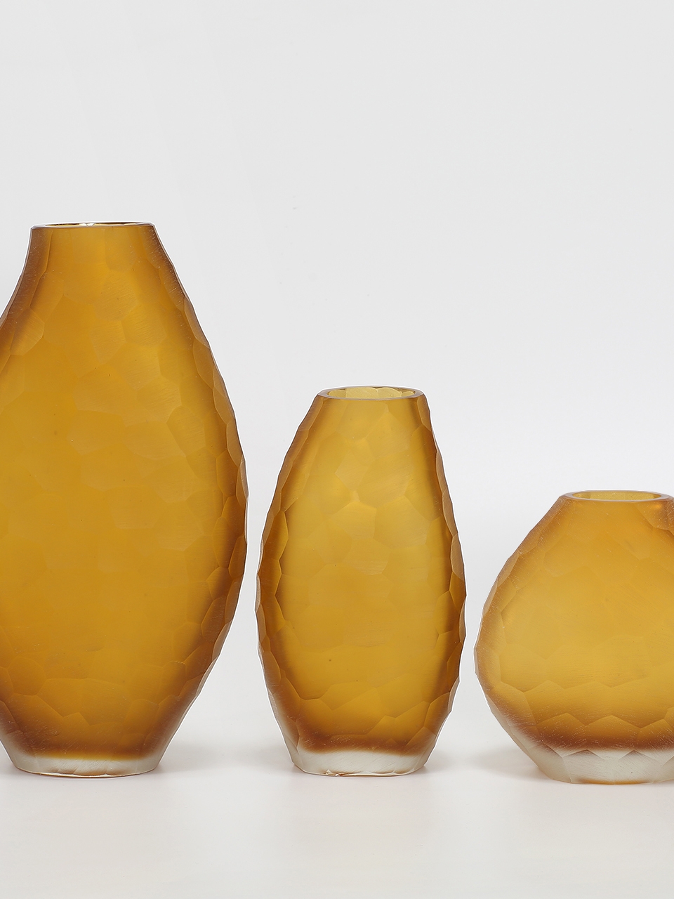 Calista Vase blown, hand etched and hand finished glass bowl