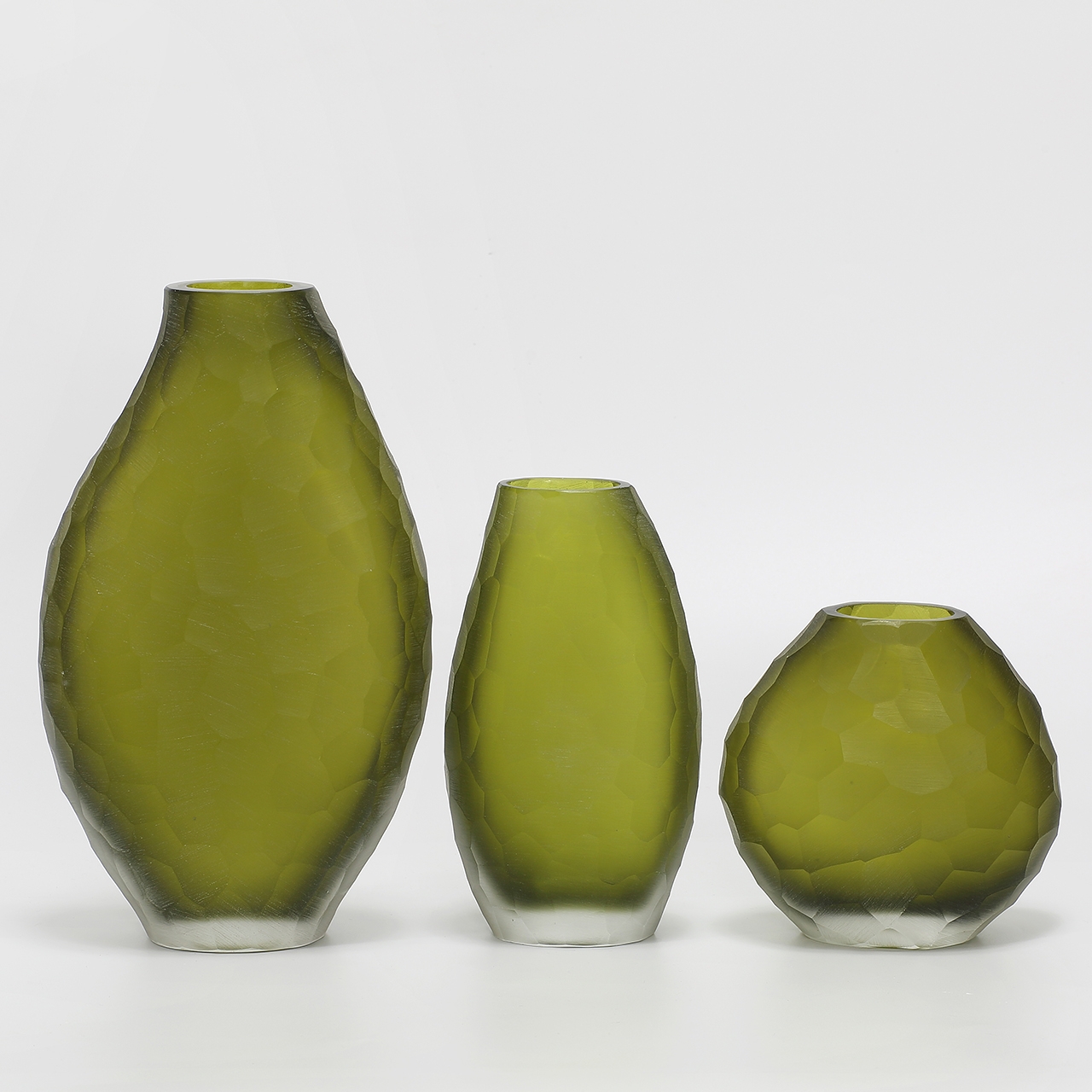 Calista Vase blown, hand etched and hand finished glass bowl