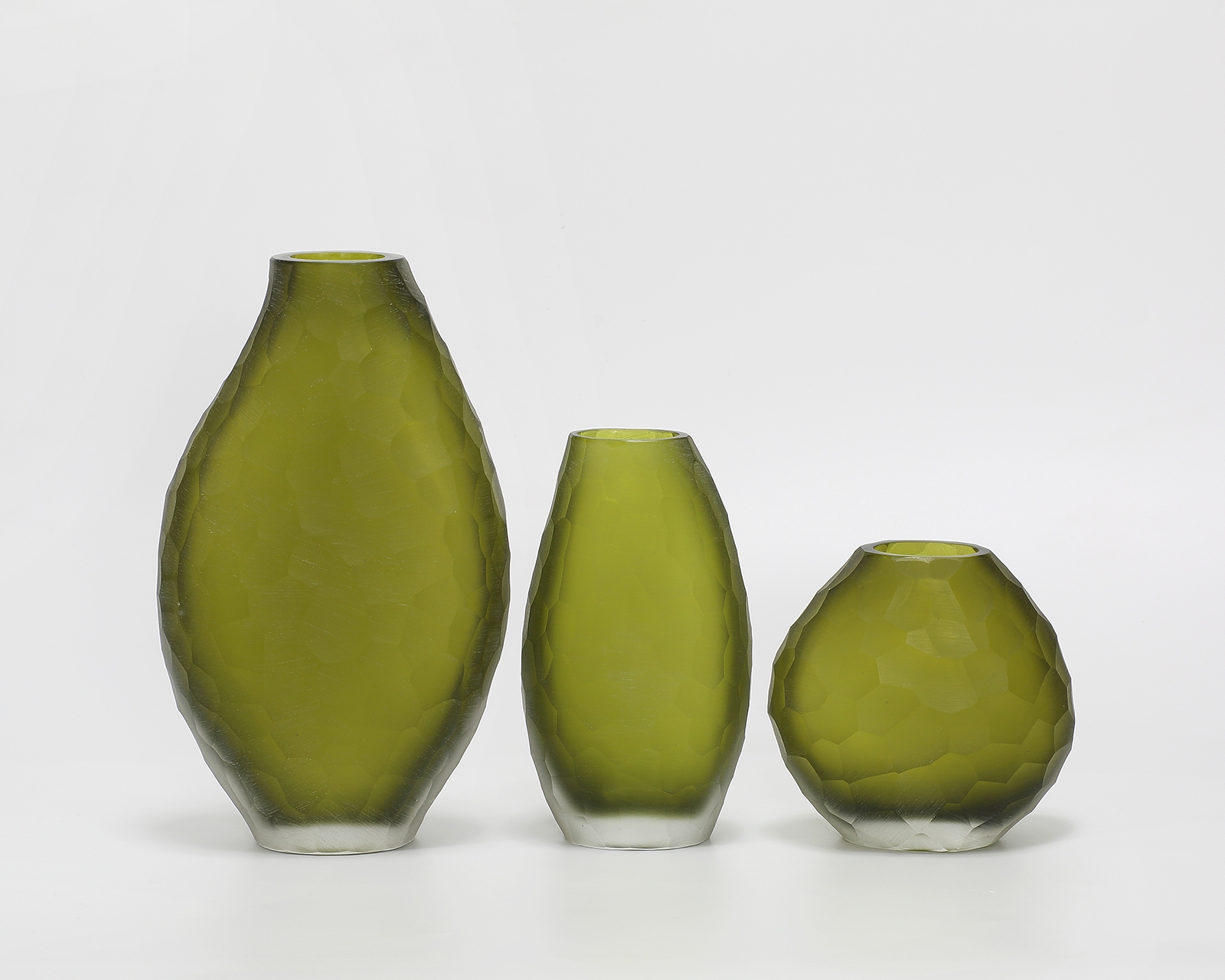 Calista Vase blown, hand etched and hand finished glass bowl