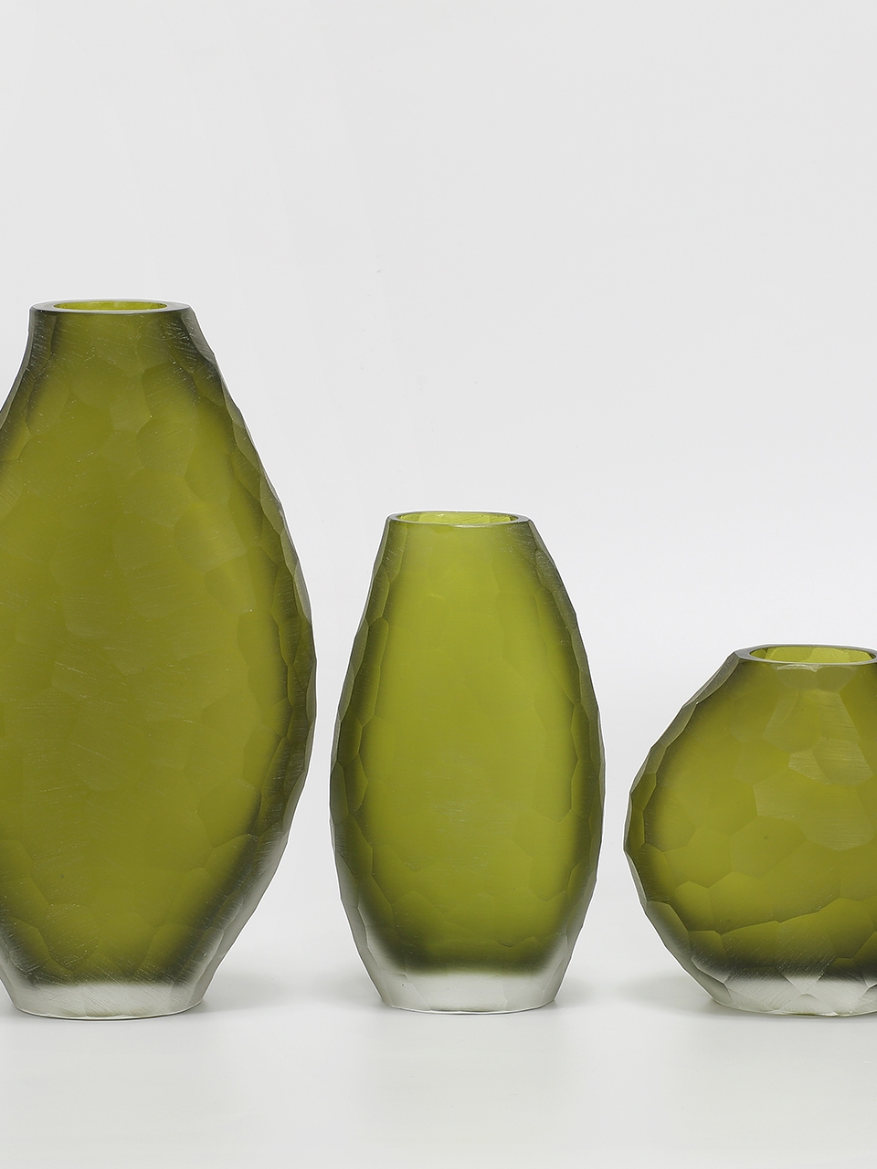 Calista Vase blown, hand etched and hand finished glass bowl