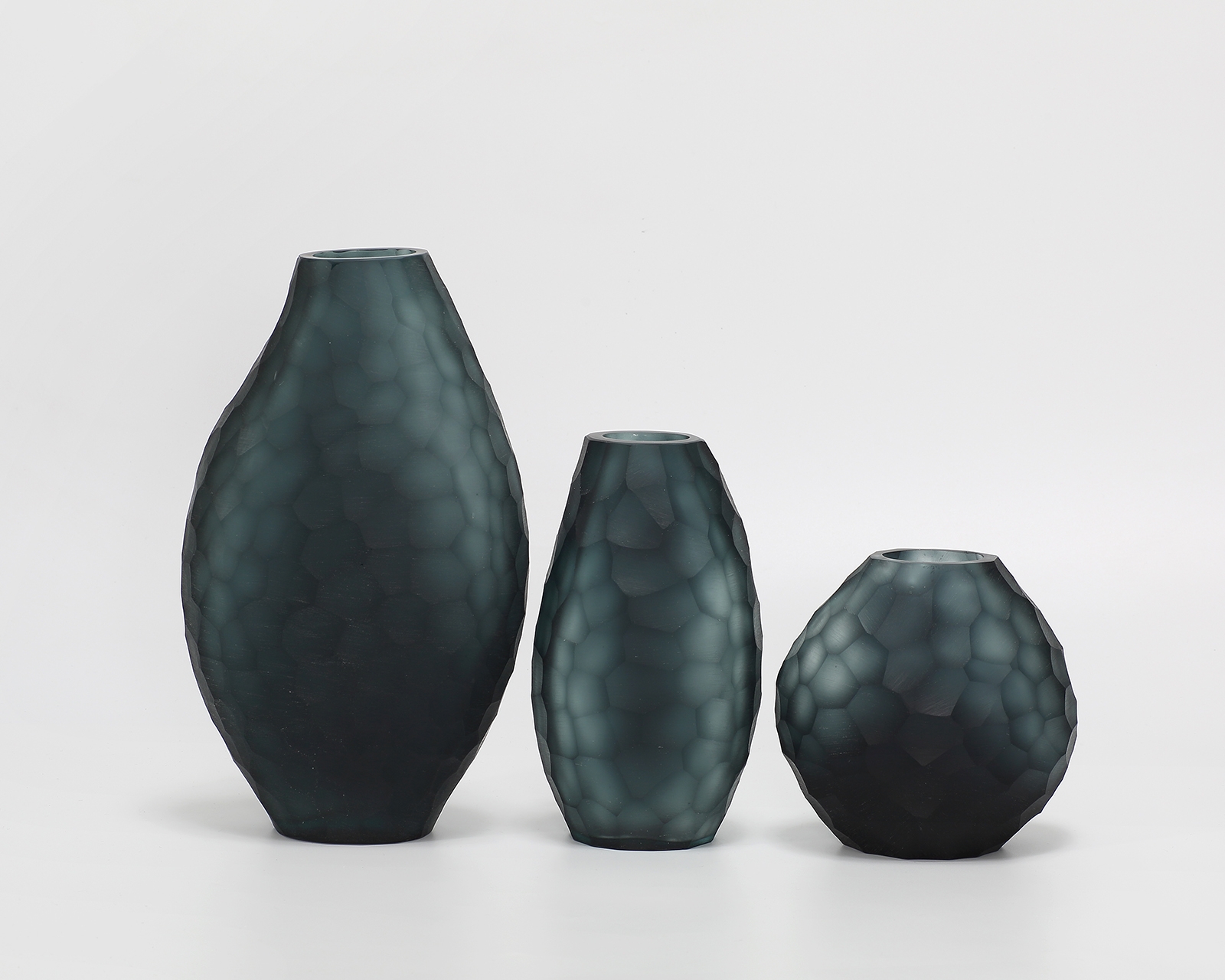 Calista Vase blown, hand etched and hand finished glass bowl