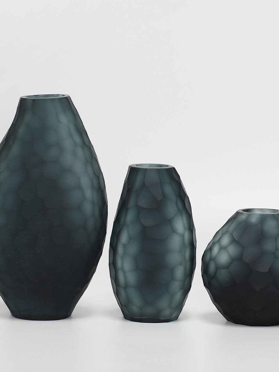 Calista Vase blown, hand etched and hand finished glass bowl