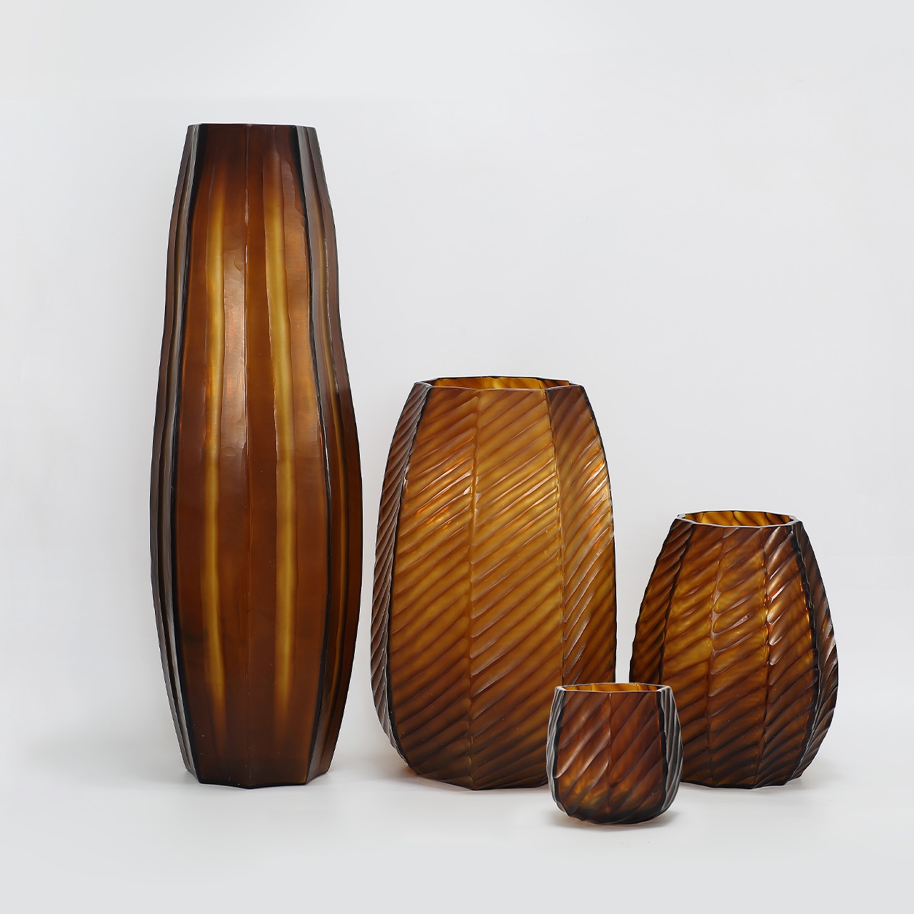 Lotus Vase blown, hand etched and hand finished glass bowl