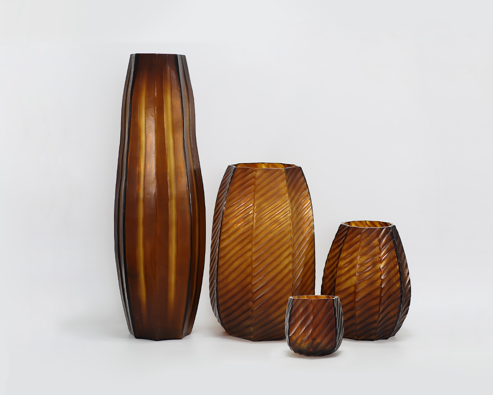 Lotus Vase blown, hand etched and hand finished glass bowl