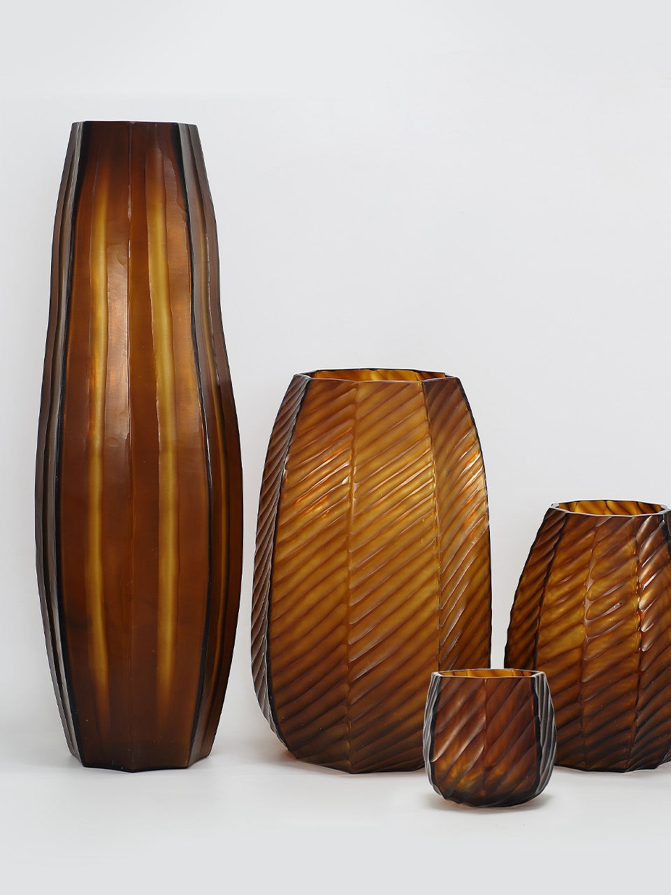 Lotus Vase blown, hand etched and hand finished glass bowl