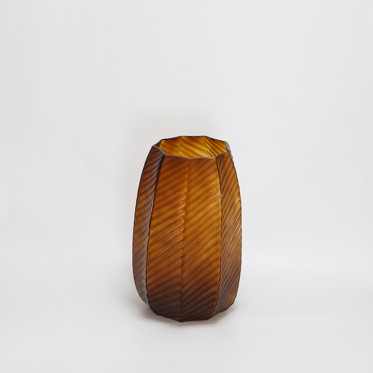 Lotus Vase blown, hand etched and hand finished glass bowl