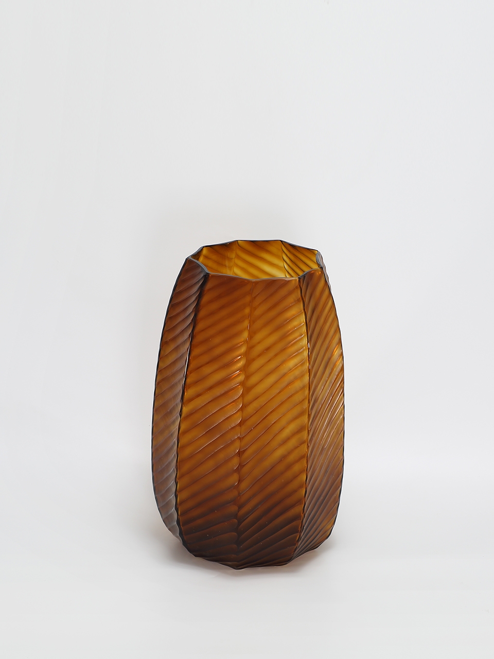 Lotus Vase blown, hand etched and hand finished glass bowl